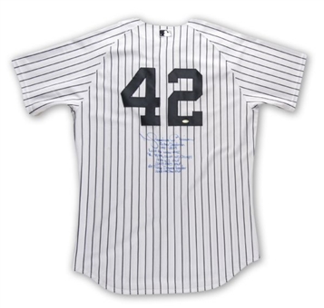 Mariano Rivera Signed New York Yankees Home Jersey With 8 Inscriptions